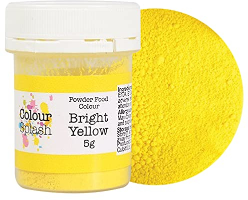 COLOUR SPLASH Food Colouring Dust, Powder Color, Edible, Matt Finish, Use on Cake Surfaces, Decorations Or Mix In Icing to Create Colourful Cakes & Bakes - Bright Yellow 5g