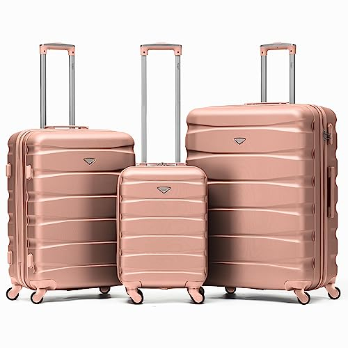 Flight Knight Set of 3 Lightweight 4 Wheel ABS Hard Case Suitcases Cabin & Hold Luggage Options Approved for Over 100 Airlines Including easyJet, British Airways, Ryanair, Jet2 & Many More