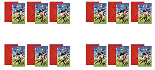Patrulla Canina 2566; Packung mit 12 Einladungen, ideal für Partys und Geburtstage