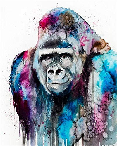 YEESAM ART Peinture Numero Singe coloré, Bricolage Peinture par Numero 40x50 cm Acrylique Decoration Murale