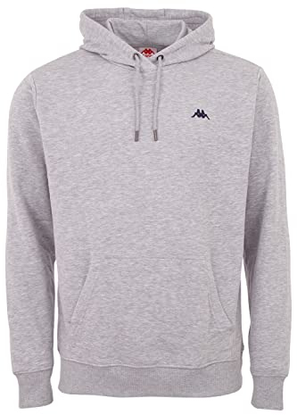 Kappa Felpa con cappuccio VENNO I da uomo, in cotone di alta qualità, per il tempo libero e lo sport, abbigliamento da uomo, grigio., XXL