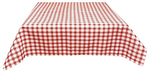 JEMIDI Stofftischdecke für Bistrotische, Rechteckig, Rot Karo, 135cm x 225cm