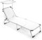 Bakaji - Tumbona de aluminio con techo parasol, plegable, ocupa poco espacio, ideal para playa o jardín, Bianco