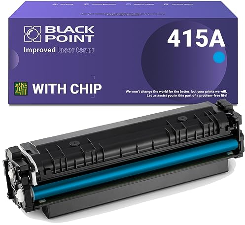BLACK POINT [Mit Chip Toner Kompatibel zu W2031A (HP 415A) - Cyan - für HP Color Laserjet Pro: M454dn, M454dw, MFP M479dw, MFP M479fdn, MFP M479fdw, MFP M479fnw