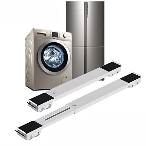 YYHJ Supporto Lavatrice Asciugatrice Universale,Carrello con 24 Ruote,Base Mobile Regolabile Multifunzionale,per Asciugatrici Lavatrici Frigorifero Stand,Portata Max 300 kg (Color : White)