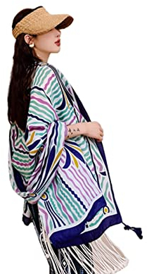 XKUN Schal 90X180 cm Faux Silk Cape Beach Cover Up Frauen Großer Strandrock Bikini Bikini Bikinbekleidung Cover Up Schal-3602-Aj,90X180Cm
