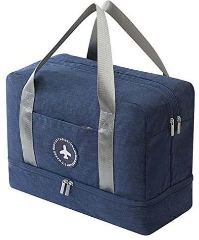 Borsa sportiva asciutta, separazione bagnata, impermeabile, da viaggio, per palestra, piscina, spiaggia, vacanze, viaggi, sport all'aria aperta, Blu scuro