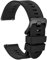 WOCCI 18mm Cinturino Silicone per Uomo a Strisce Arcuate, Sgancio Rapido, Fibbia Nera (Nero)