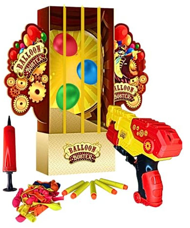 Be Blip - Ballon Buster - Jeux pour Enfants Comprend 1 Pistolet Jouet flèches Mousse à partir de 4 Ans - Deux Modes de Jeux - 2 à 4 Joueurs - Jeu de tirs, Bleu