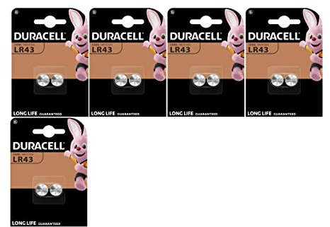10X Duracell LR43 186 V12GA (5 Blister mit 2 Batterien) 10 Batterien