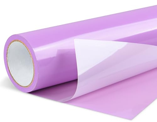 Lya Vinyl Película Adhesiva Morado Brillante, Vinilo Adhesivo 30,5 x 500 cm, para Cricut, Color Morado para Decoración de Fiestas, Pegatinas, Cortador de Manualidades