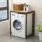 YWQJL Waschmaschinenschrank Überbauschrank Für Trockner Waschmaschine Waschmaschinenregal Holz 60 cm Breit Überbau Regal Über Waschmaschine Washing Machine Cabinet,SchwarzerRahmen+Holzplatte