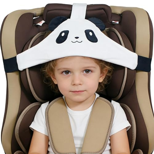 MINGZE Baby Autositz Kopfunterstützung, Auto Sicherer und gemütlicher Schlafpositionierer, Einstellbar Sicherheitssitz Befestigungsgurt, Protektor Kopfstütze Nackenstütze für Kinder Baby(Weiß)