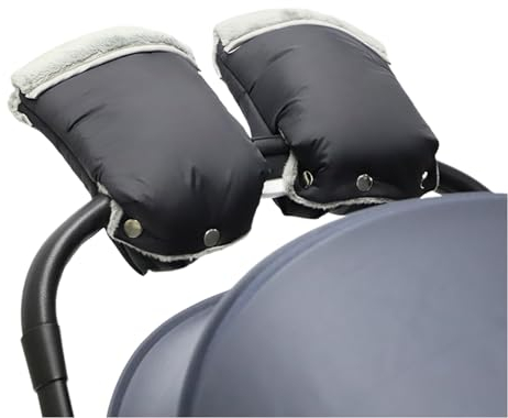 AUPOWER Handmuffs, Anti-Freeze Gloves Universal Hand Warmer Stroller Pram Hand Muff Waterproof and Windproof for Buggy Pushchair Pram Bicycle-Black