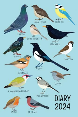 Diary 2024 - Garden Bird Design: British Garden Birds 2024 Diary Planner