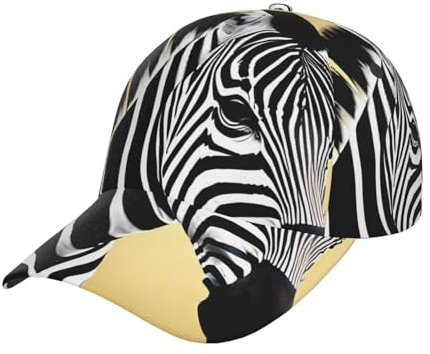 Schwarz und Weiß Zebra Modische gebogene Krempe Baseball Cap Sonnenschutz Bequem Einstellbare Größe Unisex Geeignet für alle Jahreszeiten Outdoor Aktivität, Schwarz , One Size-L
