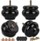 Btowin 2 Inch / 5cm Solid Wood Furniture Legs, 4Pcs Black Round Gourd Wooden Bun Feet with Threaded M8 Hanger Bolts & Mounting Plate & Screws for Sofa Couch Cabinet Chair Ottoman