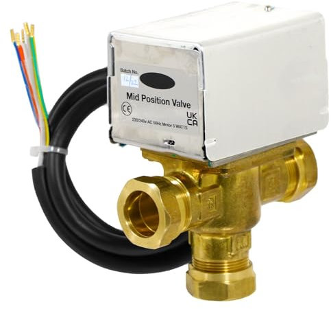 SPARES2GO 22mm Motorised 3 Port Mid Position Valve Compatible with Honeywell V4073A V4073A1039 fits Sunvic SDV2211 fits Siemens CMV322 ACL MA1/679-3