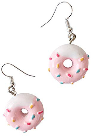 FEYLIE Damen-Ohrringe, 1 Paar für kreative süße Mini-Donut-Kuchen-Ohrringe, Minimalismus, Cartoon-Design, Fema