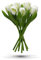 MomoMoments Tulpenstrauß aus Holz für die Liebste, 9 Holztulpen handbemalt, 20 cm hoch, Gelb-Orange, Blumenstrauß, Dekoration, Kunstblumen, Made in Holland (1, Weiß-Grün)
