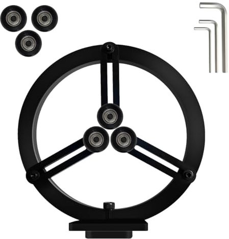 Woodturning Lathe Steady Rest,3-Point Round Steady Rest with 6 Pcs Position-adjustable Wheels for Up to 12in Swing Lathes