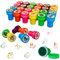 Stempel Kinder, 24 Stück Runden Mini Stempelset, Selbstfärbende Bunte Kinderstempel, Cartoon Anime Briefmarken ab 2 Jahre, Niedliche Spielzeugstempel für Party Mitgebsel und Klein Geschenke