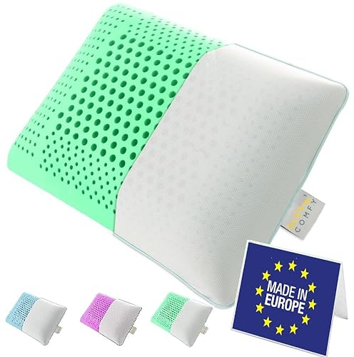SLEEP COMFY Luxus Pfefferminze Aromatherapie Kissen mit Bezug Memory Foam Kissen Ergonomisches, Orthopädisches Nackenkissen, Kopfkissen Schlafkissen für Rückenschläfer, Bauchschläfer, Seitenschläfer