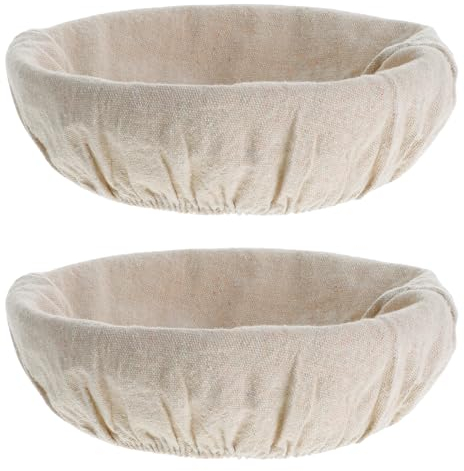 2 Stück Bäckerleinen Leinentuch, Leinentuch Für Gärkorb Gärkörbchen Für Brot Teiger Bäckerleinen Teigtuch Brotbackzubehör Gärkörbchen Gärkörbchen Rund Brot Backen Zubehör, 23 Cm