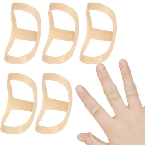 INF Fingerschiene für Schnappfinger 5er-Pack, Set mit fünf Größen, Kleiner Finger Fingerschiene Ringfinger Finger Schiene, Knuckle Immobilisierung, Beige
