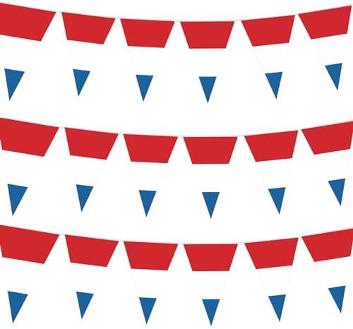 32.8ft Netherlands Flag Bunting with 30 Flag for Oly Games,Holland Triangle Flag 14 x 21cm Oly Flags Decoration 2024,Holland Bunting Flag Banner for Garden,Bar,Party and Street Oly 2024 Decoration