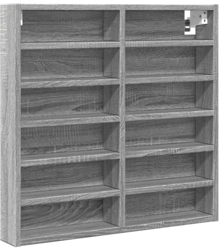 vidaXL Vitrinenschrank Grau Sonoma 60x8,5x58 cm Holzwerkstoff
