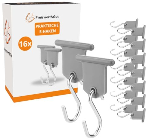 Preiswert & Gut 16 STK Markisenhaken für Kederschiene 5-7 mm Edelstahl Kunststoffkopf