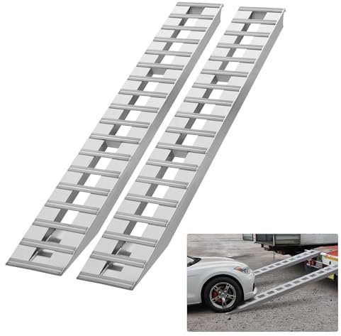 VEVOR Auffahrrampe, Verladerampe, Autorampe 4535,9 kg, breite Verladeschiene, Auto Laderampe 2745 x 380 mm, 2 STK. Rampen, für Motorrad, Anhänger, ATV, UTV, Gartentraktor, Rasenmäher, Dirtbike usw.