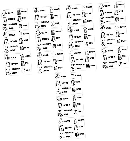 Cabilock 15 Stk Aufkleber für Aufbewahrungsschränke Kommode für Schrank Kinderkommode kinderzimmer sticker kinderzimmer zubehör Label der Kleidungsorganisation Kleideraufbewahrungsetikett