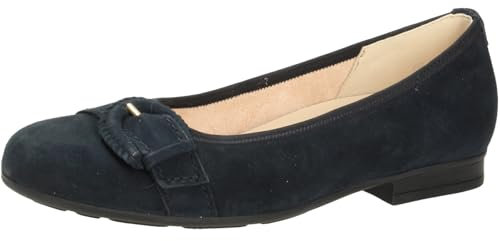 Gabor Damen Klassische Ballerinas, Frauen Flats,Moderate Mehrweite (G),Sommerschuhe,Slipper,Ballerina-Schuhe,Dark-Blue (Gold),37.5 EU / 4.5 UK