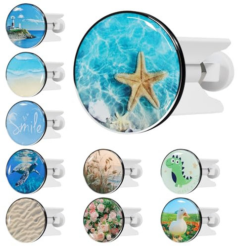 kurkip Universal Waschbeckenstöpsel 40mm Chrom Abflussstopfen – aus Messing, Einstellbare Gummi Stöpsel Waschbecken, Geeignet für Alle Waschbecken und Bidets, Rostfrei & Dicht, Seestern