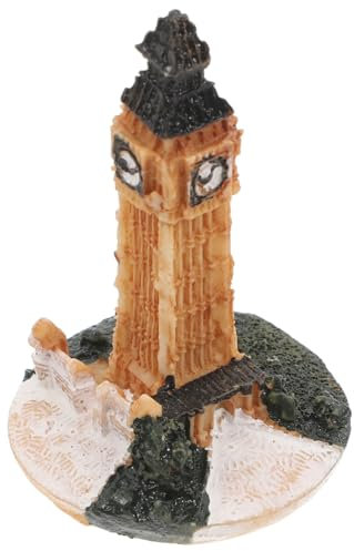 Cabilock Uhrturm Miniaturgebäude Aus Harzmaterial DIY-uhrturm Für Wohnkultur Sammlerstück Mit Exquisiter Handwerkskunst Skurriles Dekor Für Schreibtisch Oder Bücherregal