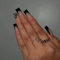 24Pcs Fake Nails, Press - On False Nails, Short To Medium Square Shape, Black Edge and Nude Pink, Black Heart French Style, Reusable Nails