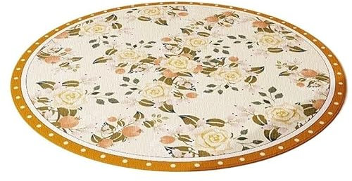 MZSKLW Großer Teppich, rund, große Fläche, schlicht, Wohnzimmer, Teppiche, Zuhause, Schlafzimmer, Bett, Kommode, Stuhl, rutschfester Teppich für Terrasse, Camping, Picknick, Deck, Wohnmobil (O, 140 x
