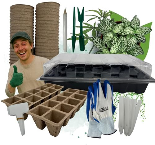 TronicXL Anzucht Set für Growbox Grow Starter Set Pflanztöpfe für Samen I Zimmergewächshaus + Anzuchttöpfe + Werkzeuge für Zelt Sämling Keimling Eigenanbau Grower Zubehör