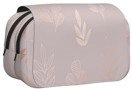 YXDVPALNE Roségold Bedruckt Doppeltes Clamshell-Stifteetui, tragbares Bleistiftetui mit Reißverschluss
