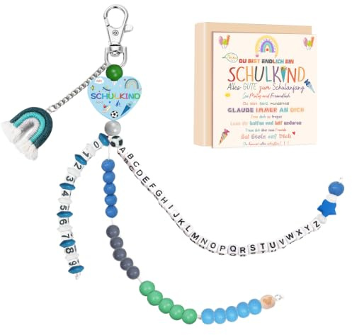 HEEYA Rechenkette 1. klasse Junge Blau Rechenkette Einschulung Geschenk Mathe Lernen Rechnen Schultüte Füllung Schulanfang Schulkind Schuleinführung Glücksbringer