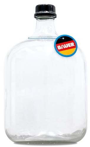 Flaschenbauer Ballonflasche 25L mit Schraubverschluss und Tragegurt - Glas Gärballon - ideal für Obstwein, Spirituosen, Saftlagerung - robust & sicher - hochwertiger Gärbehälter für Hobbybrenner