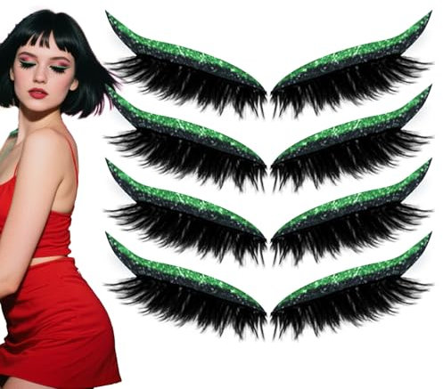 Huxibai Adesivi Ombretti, 4 Coppie Cerotti Trucco Ciglia Adesivi, Effetto Prolungato Bellezza Occhi per Tutte le Occasioni: Giornaliere, Matrimoni, Viaggi, Serate, Eventi, Feste e Spettacoli