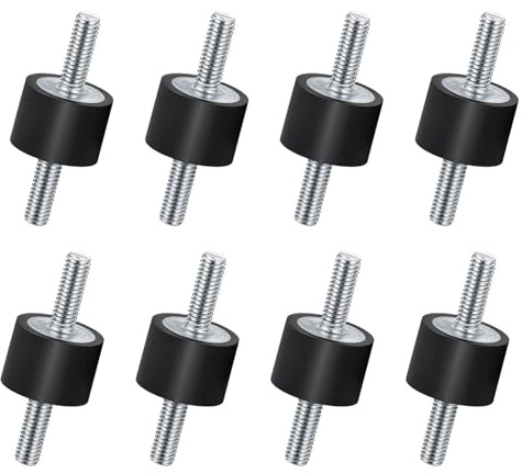 Gummipuffer M6, Stoßdämpfer Gummilager mit Schrauben Schwingungsdämpfer | 8 Stück für Luftkompressoren Schwingungsdämpfer Gummidämpfer für Wasserpumpen Luftkompressoren(VV20*15 M6*18)