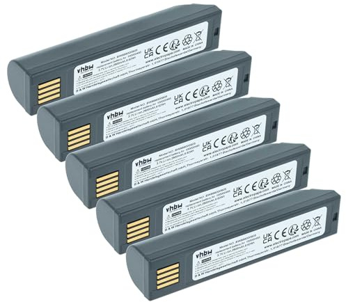 vhbw 5X Akku kompatibel mit Honeywell 1472G, 1452G, 1202g, 1981i, 1911i, 3820, 1902GSR Barcodescanner POS (2600 mAh, 3,7 V, Li-Ion)