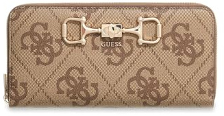 GUESS Geldbörse Janie Logo SLG Zip Around Wallet Latte Logo Hellbraun