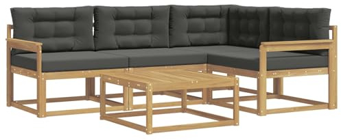 vidaXL Outdoor-Sofagarnitur, Akazienholz Sofa, modernes Outdoor-Möbel, stylische Sectional-Garnitur, wetterfeste Terrasse, Garten Sitzgruppe