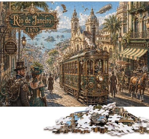 Steampunk Rio de Janeiro Puzzle 300 Teile, Denkspiel für Erwachsene