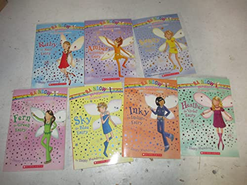 The Rainbow Magic Fairies (Original) Complete Set 1-7: Ruby the Red Fairy, Amber the Orange Fairy, Saffron the Yellow Fairy, Fern the Green Fairy, Sky the Blue Fairy, Inky the Indigo Fairy, & Heather by Daisy Meadows (2009) Paperback